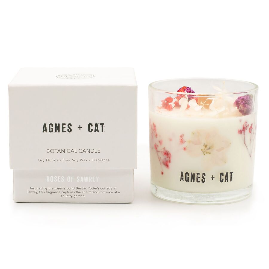 Agnes + Cat Botanical Soy Wax Candle: Roses of Sawrey