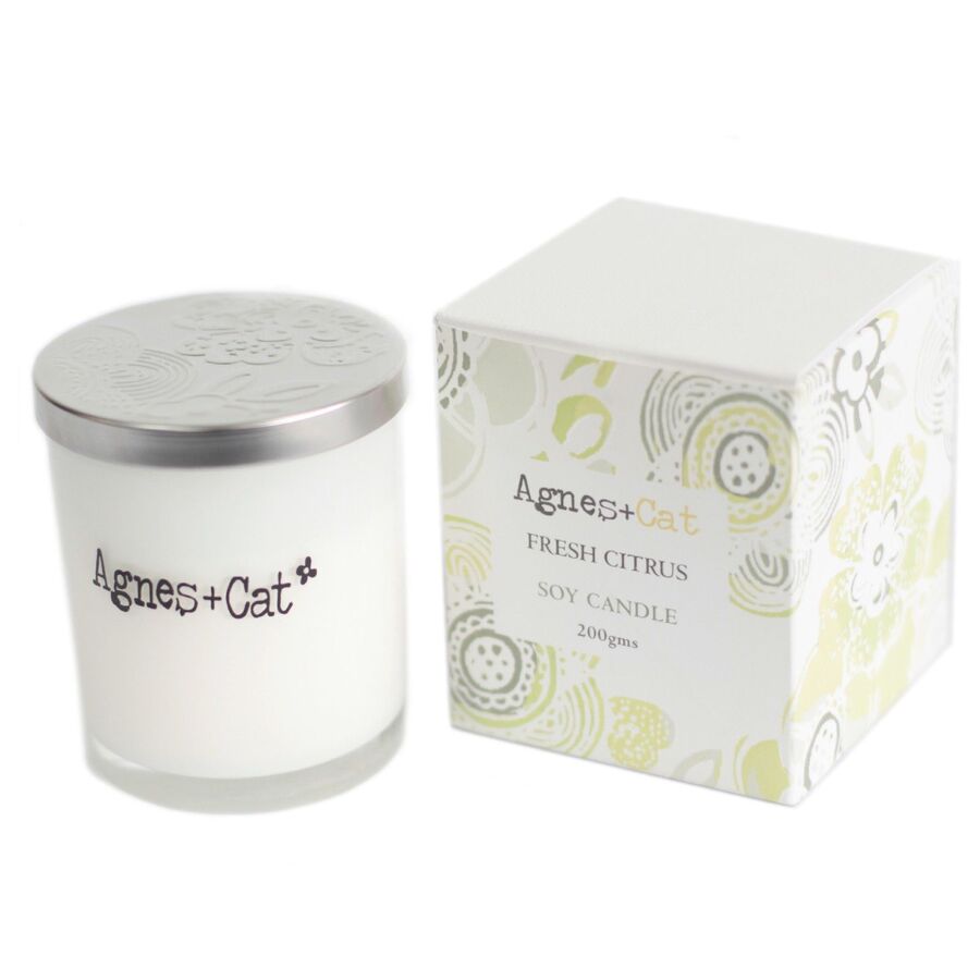 Agnes  + Cat Votive Candle: Fresh Citrus
